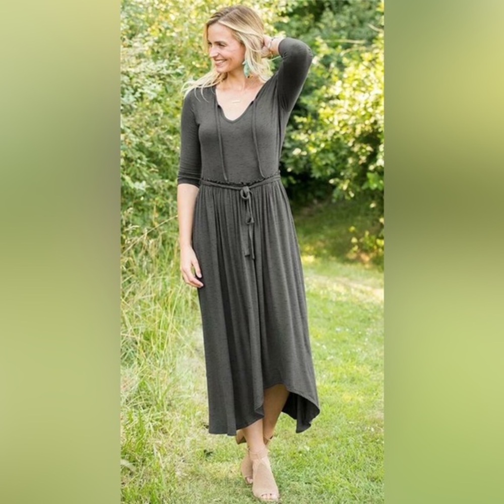 Matilda Jane Choose Your Own Path Go West Dress – Charcoal Gray – Size XS